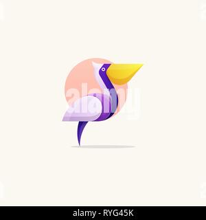 Pelikan Konzeption Illustration vektor Vorlage. Geeignet für kreative Industrie, Multimedia, Entertainment, Ausbildungen, Shop, und alle damit verbundenen Unternehmen Stockfoto