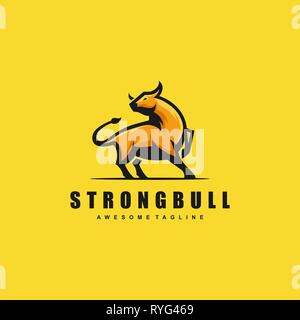 Starker Stier Konzeption Illustration vektor Vorlage. Geeignet für kreative Industrie, Multimedia, Entertainment, Ausbildungen, Shop, und alle damit verbundenen Busines Stockfoto