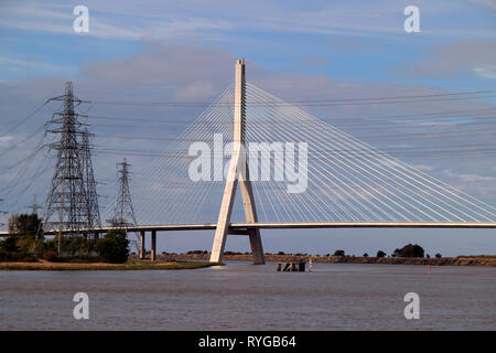 Flintshire Brücke, A548 überspannt die Mündung des Dee, Verknüpfung Connahs Kai zum südlichen Ende der Halbinsel Wirral, Nordwales Stockfoto