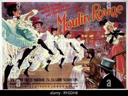 JOSE FERRER, ZSA ZSA GABOR FILMPLAKAT, MOULIN ROUGE, 1952 Stockfoto