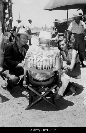 JOHN WAYNE, Howard Hawks, Angie Dickinson, Rio Bravo, 1959 Stockfoto