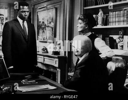 SIDNEY POITIER, Katharine Hepburn, Spencer Tracy, erraten, WER KOMMT ZUM ABENDESSEN, 1967 Stockfoto