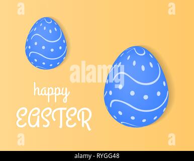 Frohe Ostern Vektor-illustration, Eier liegen auf einem hellgelben Hintergrund Stock Vektor