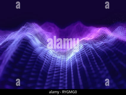 Moderne Technologie Verbindungen. Cloud angetrieben Technologien und Cryptocurrency 3D-Polygon Hintergrund. Stockfoto