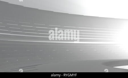 Abstrakte moderne futuristische Architektur in der Form von runden Tunnel mit dem Licht. 3D-Render Abbildung: Hintergrund Stockfoto