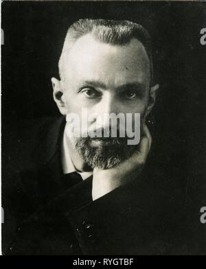 Pierre Curie, französischer Physiker, 1859 geboren und starb 1906. Er war ein Pionier in der Radioaktivität und Magnetismus unter anderem. Er und seine Frau Marie Skłodowska-Curie, gewann den Nobelpreis für Physik im Jahr 1903, für die Erforschung der Strahlung über die Erkenntnisse von Professor Henri Becquerel. Stockfoto