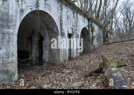 Przemysl Festung: Fort VII Prałkowce. Kaserne Gebäude. Das östliche Polen, Europa. Stockfoto