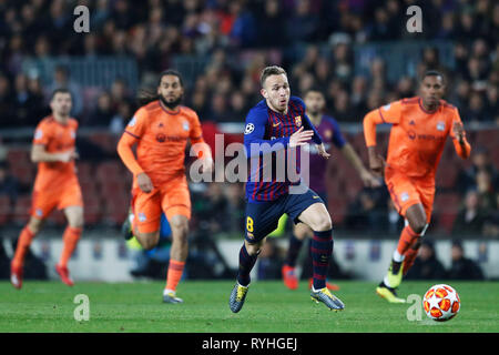 Barcelona, Spanien. Credit: D. 13 Mär, 2019. Arthur (Barcelona) Fußball: UEFA Champions League Runde 16 2. bein Übereinstimmung zwischen 5-1 Olympique Lyonnais FC Barcelona im Camp Nou Stadion in Barcelona, Spanien. Credit: D. Nakashima/LBA/Alamy leben Nachrichten Stockfoto