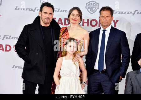 Matt Dillon, Mai um Nivola, Emily Mortimer und Til Schweiger die Teilnahme an der "Kopf voll mit Honig "Europäische Premiere im Zoo Palast am 12. März 2019 in Berlin, Deutschland. Stockfoto