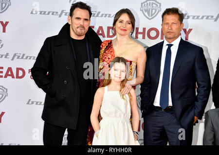 Matt Dillon, Mai um Nivola, Emily Mortimer und Til Schweiger die Teilnahme an der "Kopf voll mit Honig "Europäische Premiere im Zoo Palast am 12. März 2019 in Berlin, Deutschland. Stockfoto