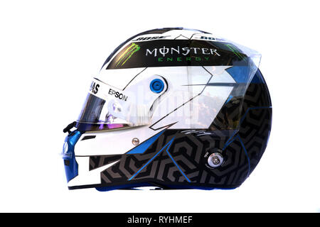 &#Xa9; Foto 4/LaPresse 14/03/2019 Melbourne, Australien Sport Formel 1 Grand Prix von Australien 2019 In der Pic: Der Helm von Valtteri Bottas (FIN) Mercedes AMG W 1 W010 Stockfoto