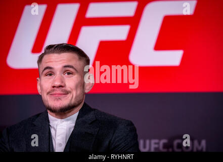 London, Großbritannien. 14 Mär, 2019. Nathaniel Holz (GBR) - UFC Schwergewicht bei der UFC Fight Night 147 ultimative Media Day bei Glaziers Hall, 9 Montague Cl, London, SE1 9DD, England am 14. März 2019. Foto von Andy Rowland. Credit: Andrew Rowland/Alamy leben Nachrichten Stockfoto