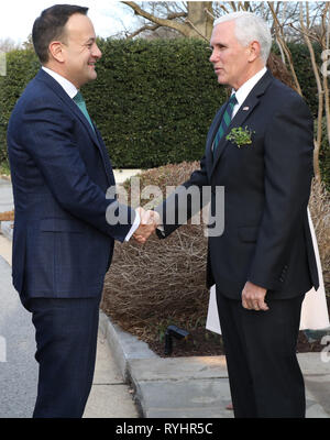 Washington DC, USA. 14. Mär 2019. Der irische Premierminister Premierminister Leo Varadkar, treffen uns Vice President, Mike Pence, heute früher Donnerstag, 14 März, 2019 in Washington, DC, USA. Credit: IGHO/irischen Auge/Alamy leben Nachrichten Stockfoto