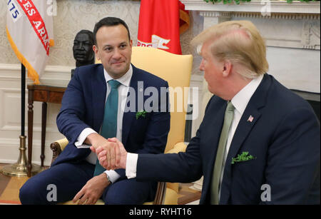 Washington DC, USA. 14. Mär 2019. Der irische Premierminister Premierminister Leo Varadkar, in das Weiße Haus heute (Donnerstag) für ein bilaterales Treffen mit US-Präsident, Donald Trump Donnerstag, 14 März, 2019 in Washington, DC, USA. Credit: Irish Auge/Alamy leben Nachrichten Stockfoto