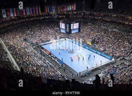 Köln, Deutschland. Jan, 2019 20. Funktion, Übersicht Lanxess-Arena, Feld, Befestigungen, Frankreich (FRA) - Spanien (ESP), am 19/01/2019 in Köln/Deutschland. Handball WM 2019, vom 10.01. - 27.01.2019 in Deutschland/Dänemark. | Verwendung der weltweiten Kredit: dpa/Alamy leben Nachrichten Stockfoto