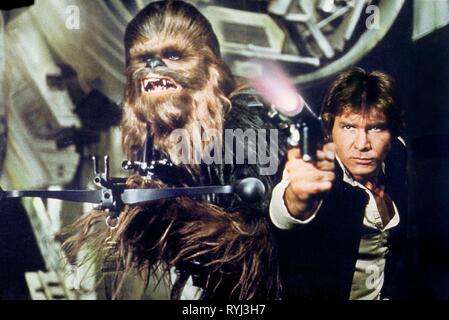 PETER MAYHEW, Harrison Ford, Star Wars: Episode IV - Eine neue Hoffnung, 1977 Stockfoto