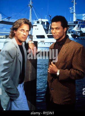 DON JOHNSON, PHILIP MICHAEL THOMAS, MIAMI VICE, 1984 Stockfoto