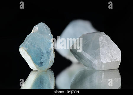 Kristall aus Licht Blauer Topas von viitaniemi Feldspat Steinbruch, Finnland Stockfoto