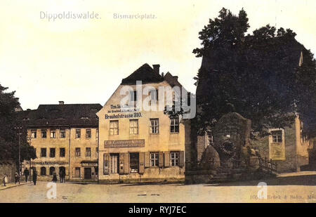 Denkmäler und Gedenkstätten zu Otto von Bismarck, Gebäude in Dippoldiswalde, 1908, Landkreis Sächsische Schweiz-Osterzgebirge, Dippoldiswalde, Bismarck, Platz, Deutschland Stockfoto