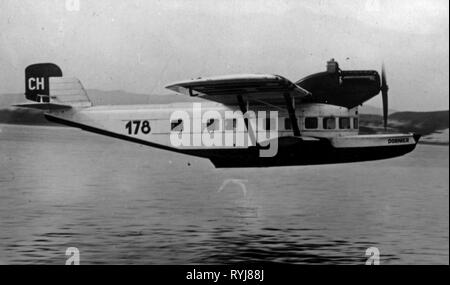 Verkehr/Transport, Luftfahrt, Wasserflugzeug, Flugboot Dornier Delphin III, take-off, Test Flight in der Schweiz, 1927 / 1928, Additional-Rights - Clearance-Info - Not-Available Stockfoto