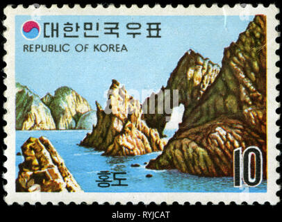 Briefmarke aus Südkorea in das Thema Tourismus Serie 1973 ausgestellt Stockfoto