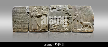 Bild-und-Bild der Hethiter monumentale Relief modellierten orthostat stone Panel von Royal untermauern. Basalt, Karkamıs, (Kargamıs), Karkemisch (Karkemish), 9. Stockfoto