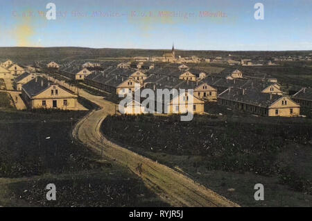 Infanterie Kaserne von Österreich-ungarn, 1911, Mittelböhmische Region, Milowitz, Militärlager Stockfoto