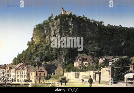 Pastýřská stěna, Gebäude in Děčín 1911, Aussig, Bodenbach, Schäferwand, Tschechische Republik Stockfoto