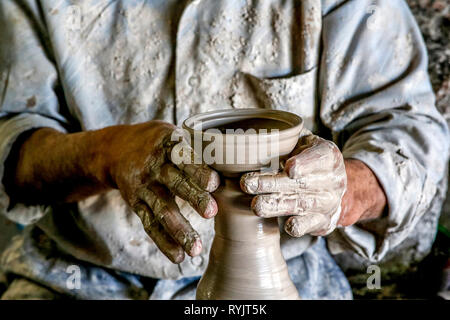 Potery albahaa Keramik und Glas blasen Fabrik in Hebron, West Bank, Palästina. Stockfoto