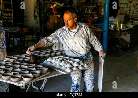 Potery albahaa Keramik und Glas blasen Fabrik in Hebron, West Bank, Palästina. Stockfoto