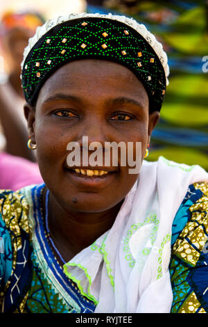 Lächelnde Frau im Norden von Togo. Stockfoto