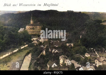 Weesenstein, Schloss Weesenstein, Müglitztal, 1911, Sächsische Schweiz-Osterzgebirge Stockfoto