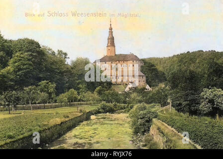 Schloss Weesenstein, Müglitztal, 1911, Sächsische Schweiz-Osterzgebirge, Weesenstein, Schloß Stockfoto