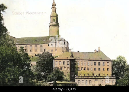 Schloss Weesenstein, 1911, Sächsische Schweiz-Osterzgebirge, Weesenstein, Schloß vom Park aus Stockfoto