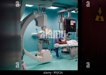 Tam Duc Kardiologie Krankenhaus. Diagnostische Radiologie. Angiographie. Ho Chi Minh City. Vietnam. Stockfoto