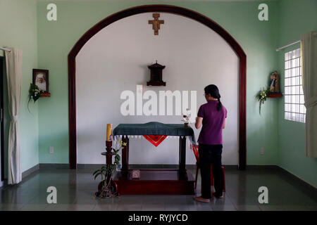 Zentrum für blinde Kinder von Kindern Aktion ausführen. Die Kapelle. Katholische Kapelle. Ho Chi Minh City. Vietnam. Stockfoto