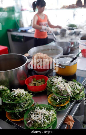 Vietnamesische Restaurant. Nudelsuppe: Bun Mam. Ho Chi Minh City. Vietnam. Stockfoto