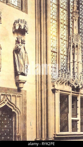 Gepaarte Statuen von Adelheid von Burgund und Otto I, Meißner Dom, Türen in Sachsen, 1914, Meißen, Dom, Hohes Chor, Deutschland Stockfoto