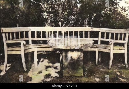 Gartenmöbel, Friedrich Schiller Denkmäler, Gebäude, 1919 in Jena, Thüringen, Jena, Schillerbank Stockfoto