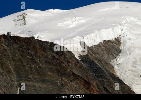 Landschaft der Französischen Alpen im Sommer. Mont Blanc Massiv. Gouter Zuflucht. Frankreich. Stockfoto