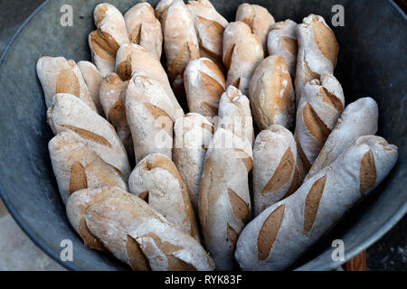 Alte Domancy Craft Festival. Traditionelle Brot zu machen. Frankreich. Stockfoto