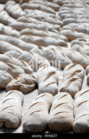 Alte Domancy Craft Festival. Traditionelle Brot zu machen. Frankreich. Stockfoto