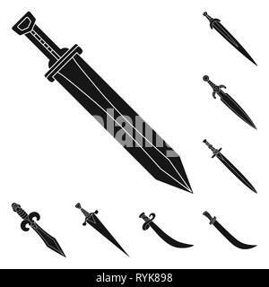 Griff, Power, Spanisch, Langschwert, Kampf, krummsäbel, viking, Griff, der Eroberer, Stahl, Dekoration, Pirat, Silber, Stern, Gold, alt, Ornament, Kupfer, Mord, Ritter, Soldat, Krieger, Stein, Ruby, Militär, Fantasy, Sharp, Messer, Schwert, Dolch, Messer, Waffen, Sabre, mittelalterliche, Spiel, Rüstung, Set, Vector, Icon, Illustration, isoliert, Sammlung, Design, Element, Grafik, Zeichen, Schwarz, einfachen Vektor Vektoren, Stock Vektor