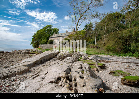 Brown's Häuser, Jenny Brown's Point, Silverdale, Carnforth, Lancashire. Stockfoto