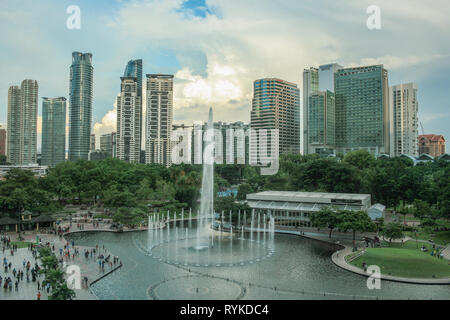 KLCC Park, Stadtzentrum von Kuala Lumpur, Malaysia Stockfoto