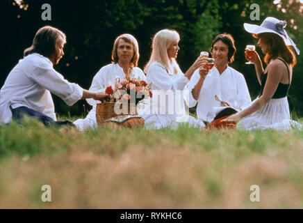 ANDERSSON und ULVAEUS, FALTSKOG, LYNGSTAD, ABBA: DER FILM, 1977 Stockfoto