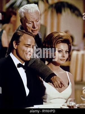 BRANDO, Chaplin, Loren, eine GRÄFIN VON HONG KONG, 1967 Stockfoto