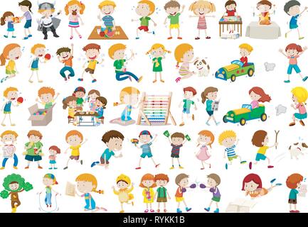 Großen Satz von Kindern Abbildung Stock Vektor