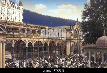 Kolonnaden in Marienbad, Gebäude in Marienbad, 1912, Karlsbad, Marienbad, colonade am Kreuzbrunnen, Tschechische Republik Stockfoto