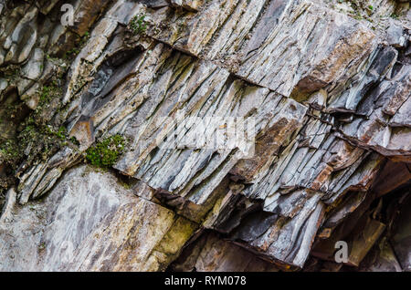 Mineral Rock. Naturstein Textur. Schichten von Felsen. Stratum Textur Stockfoto